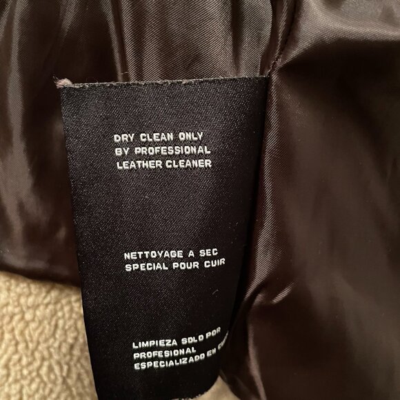 Michael Kors Brown Leather Aviator Jacket Shearling Lined Women’s Size Small P - Picture 6 of 16